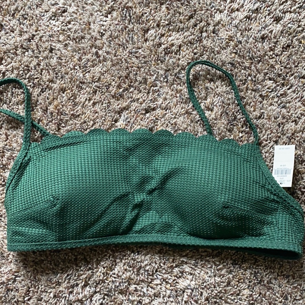 Aerie waffle scalloped bikini top